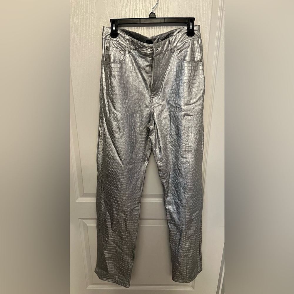 Naked Wardrobe Silver Crocodile
Faux Leather Bootcut Pants - Picture 3 of 7